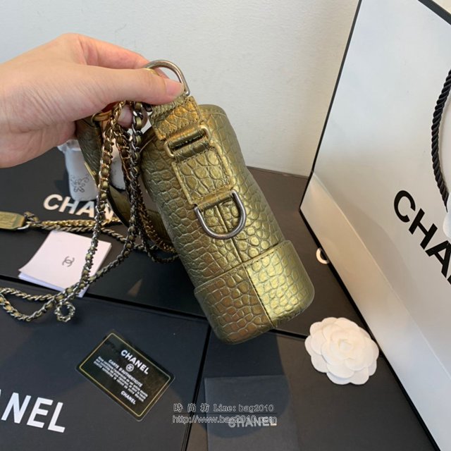 Chanel女包 91810 2019新款 Chanel Gabrielle鱷魚流浪包 皮裹鏈條 香奈爾肩背包 香奈兒流浪包  djc2619